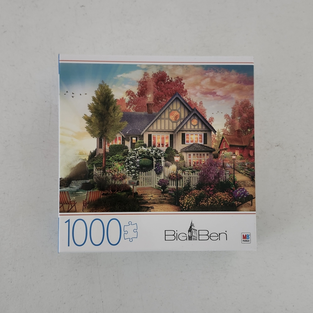 4/$14 Big Ben 1000-Piece Puzzle - Colorful Cottage Scene